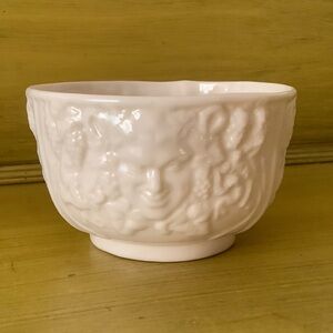 Vintage BELLEEK “Bacchus” Mask & Grapes Sugar Bowl Ceramic Bowl